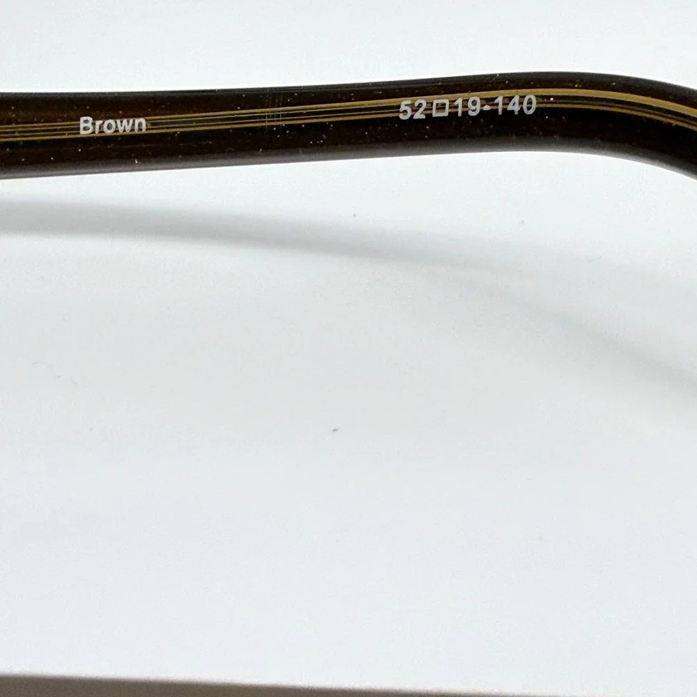 Brown Semi Rimless Rectangle Eyeglass Frames 52-19-140 Metal Eyewear